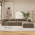 VORENE 122 Inch L Shaped Sectional Sofa High Density Sponge 2 Piece Fully Assembled Chaise Lounge
