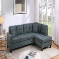 VORENE 2 Piece Tufted Velvet Sectional Sofa LAF RAF Chaise With Nailhead Details, Ash Black