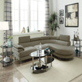 VORENE 2pc Faux Leather Sectional Sofa with Flip Up Headrest for Indoor Living Room, Gray