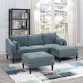 VORENE 5 Piece L Shaped Modular Sectional Sofa Set With Chairs And Ottomans, Mineral