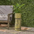 VORENE Glacier Cast Stone Urn Planter Classic Decorative Flower Container for Outdoor Garden