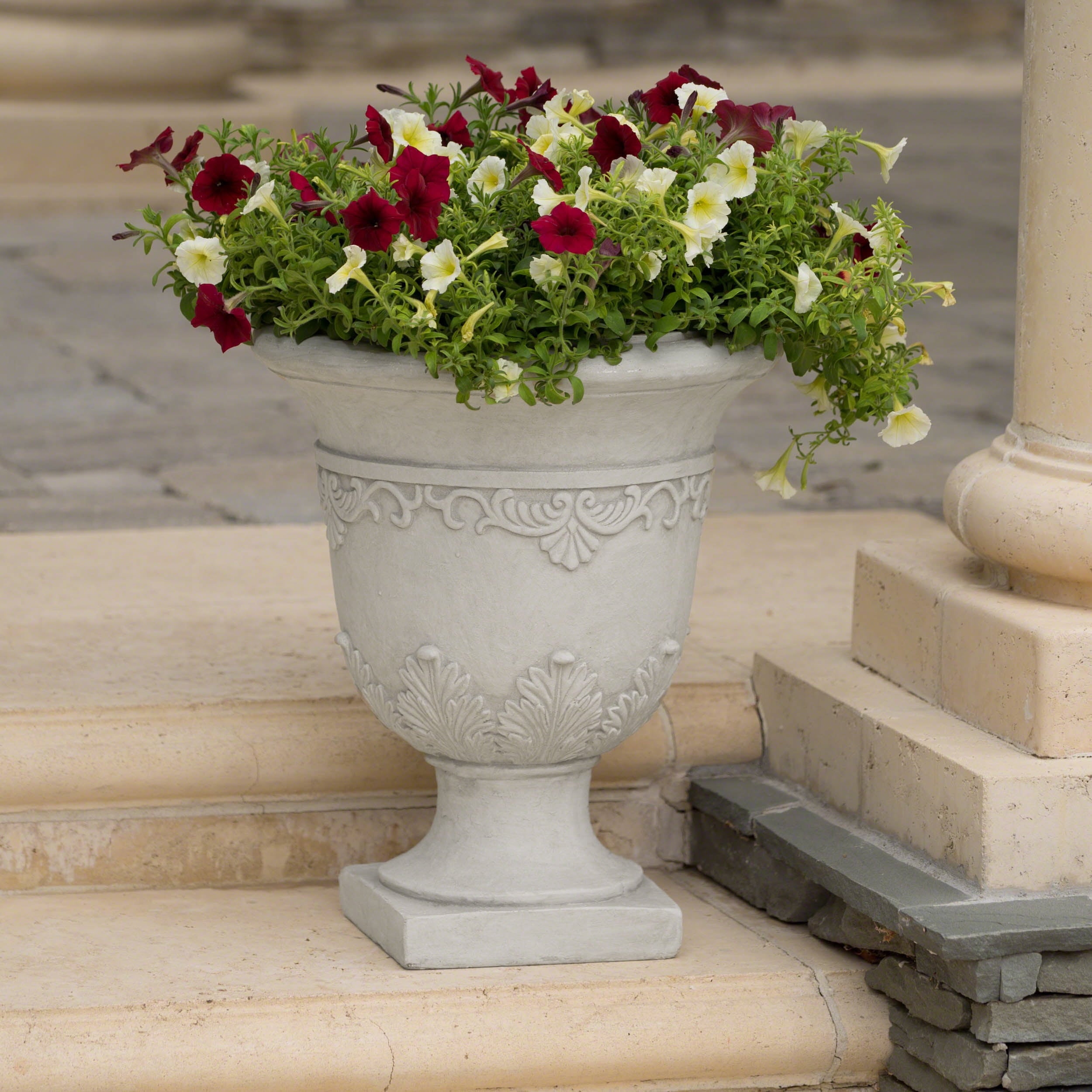 VORENE Moroccan Style Urn Planter Ornate Decorative Flower Pot for Outdoor Patio Garden Landscape Design